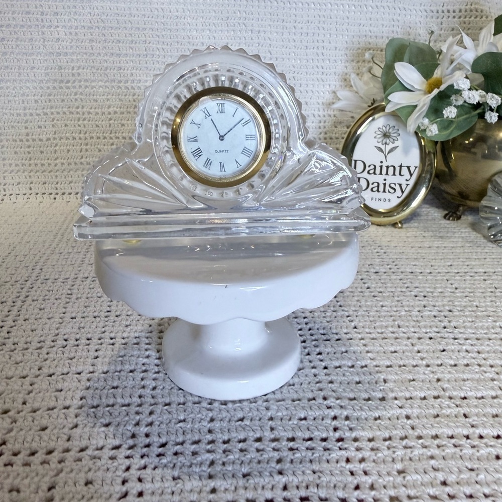 Elegant Glass Clock with Gold Accents